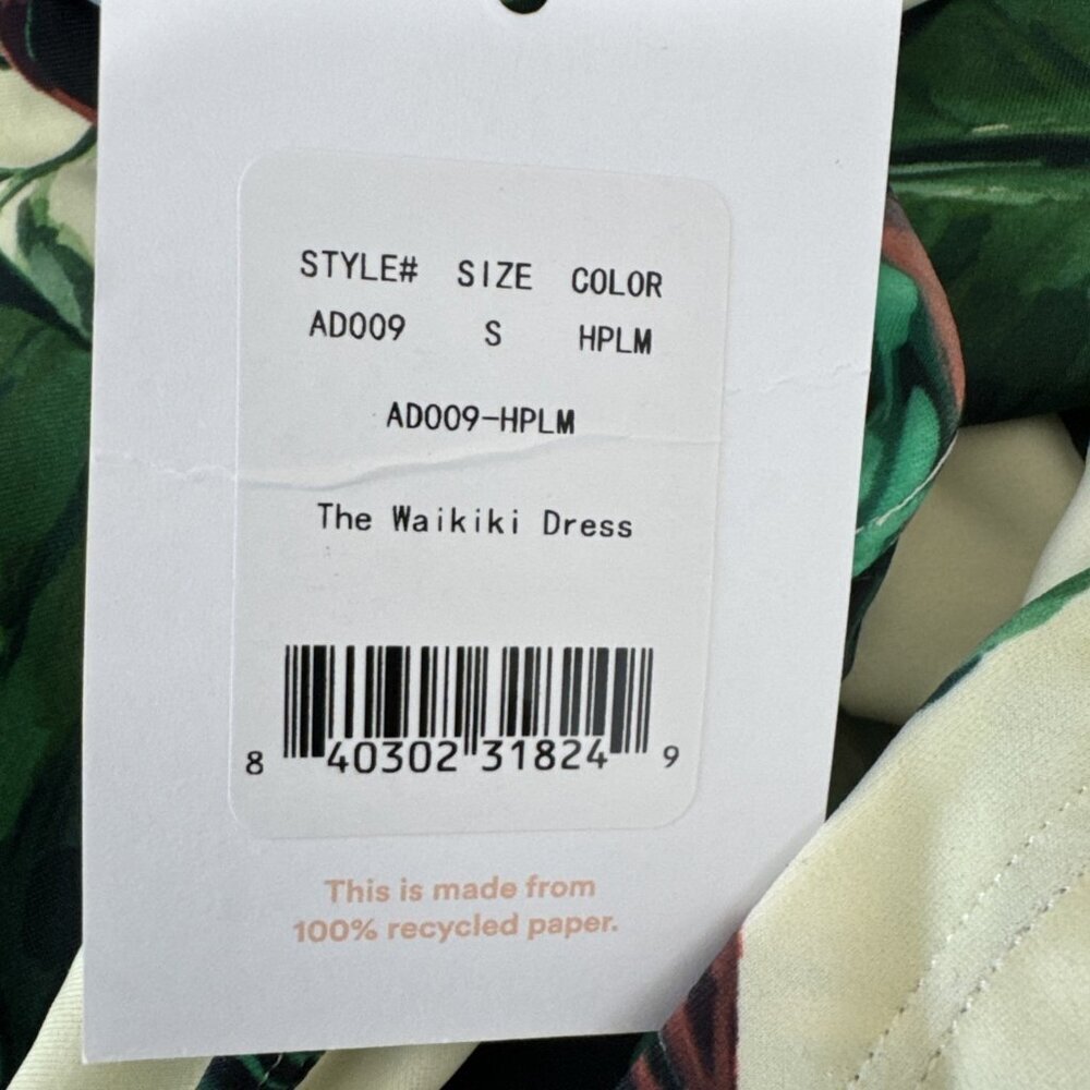 Andie Women's S Waikiki Coverup‎ Swim Dress Stretchy Ivory Palm NWT 9557 - Picture 13 of 16